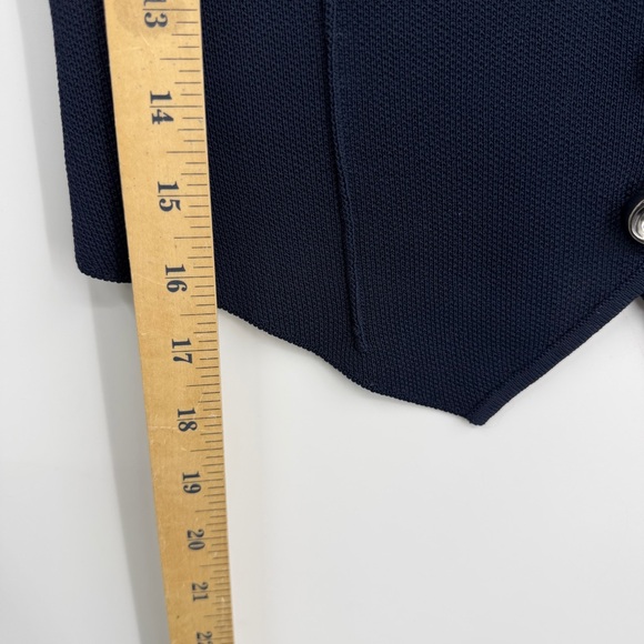 Zara Navy Blue Vest - Women’s Size Small knit silver button front - Picture 4 of 5